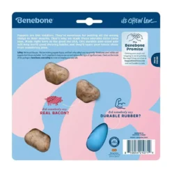 Benebone Puppy Rubber Bones Bacon Tiny 2 kpl