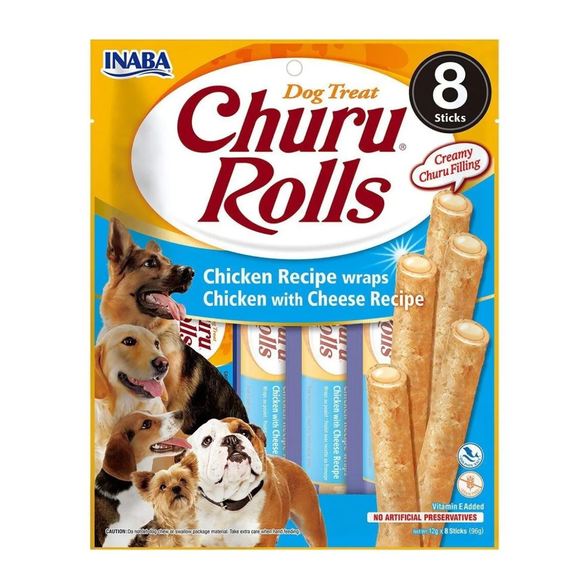Churu Rolls koiranherkut, kana-juusto 8 kpl