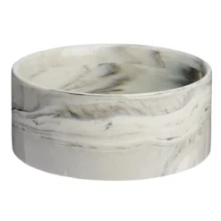 Keraaminen koirankuppi Basic Marble kermanvaalea